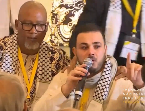 فيديو من مشاركة الجريح الفلسطيني إسلام عسلية في الملتقى الدولي الخامس للتضامن مع فلسطين