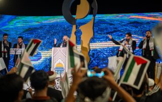 On Its Fourth Day… “The Call of Al-Aqsa” Tent Continues to Echo Gaza’s Voice Along the Karbala Path